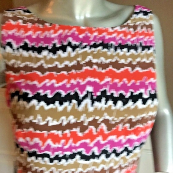 TRINA TURK Striped Sleeveless Silk Dress Sz 6 - Picture 3 of 4